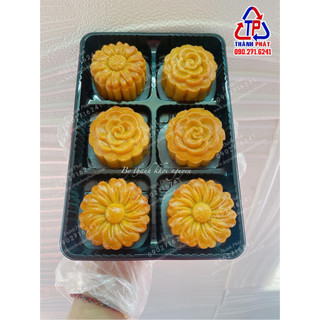 50c Hộp HT530 đựng 6 bánh trung thu 75g - bánh dứa - mochi, trứng muối tan chảy