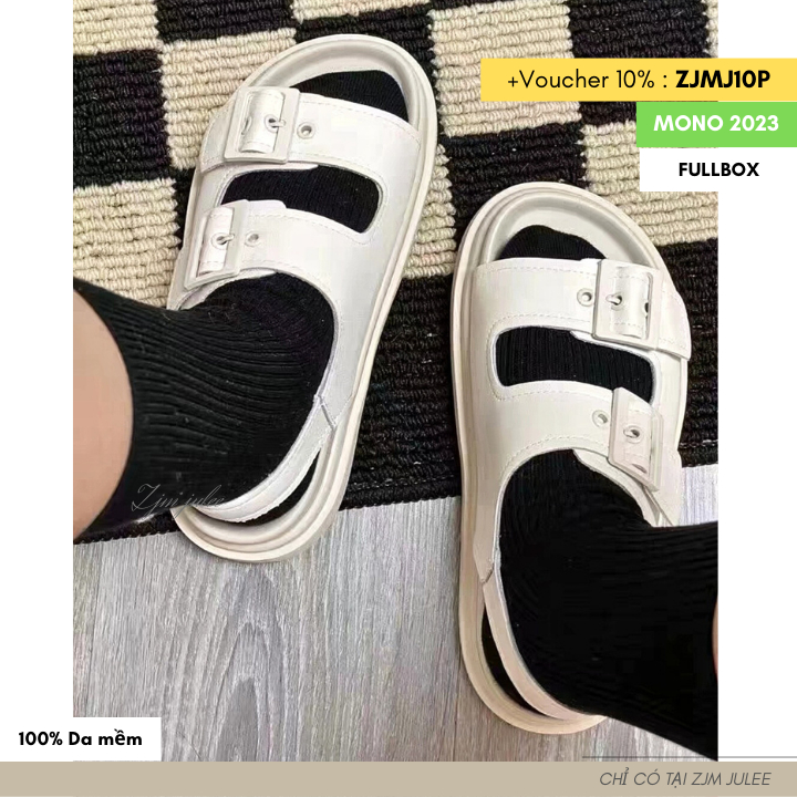 Giày sandal quai hậu MONO-2023 bản 2 quai đế cao nịnh chân đi học đi chơi