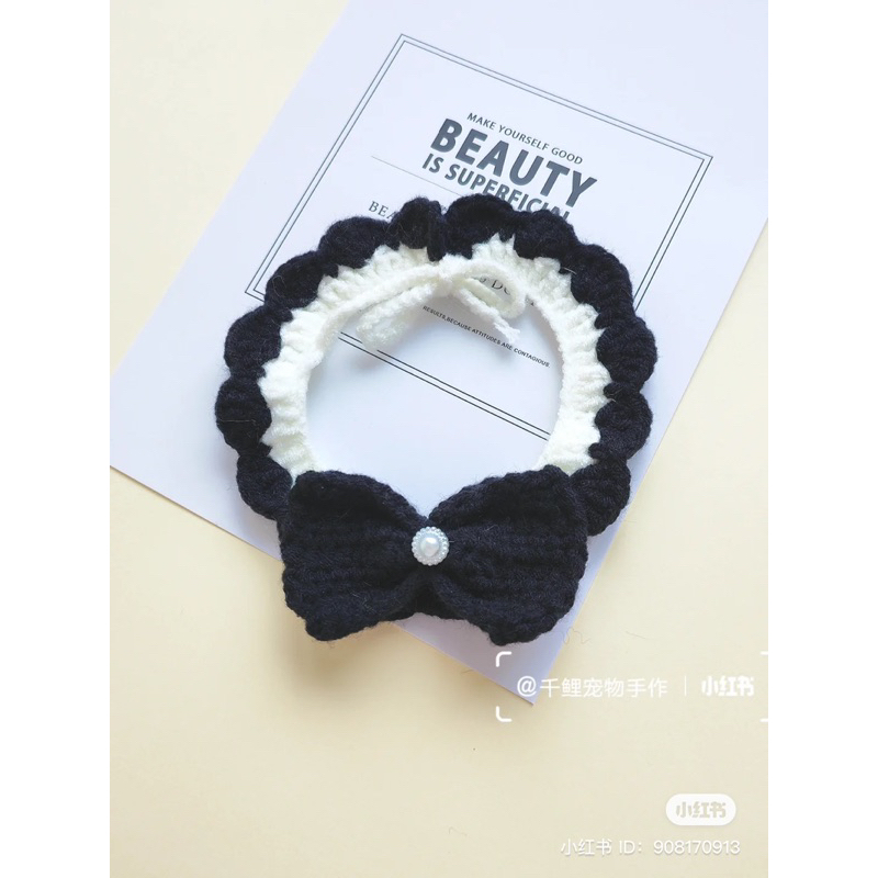 COMBO 2 cosplay hầu gái, mũ và yếm len cho chó mèo CHILLMEOW