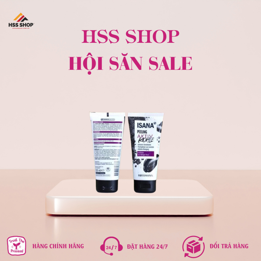 Tẩy da chết Isana Young Peeling Aktiv Kohle chiết xuất than hoạt tính - Hàng Đức - HSS Shop