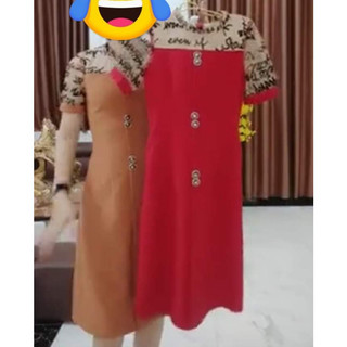 ( XẢ KHO ) Đầm công sở   cao cấp dáng xòe cổ phối  chữ , chấm  bi  sang chảnh   hàng công ty  HERALA