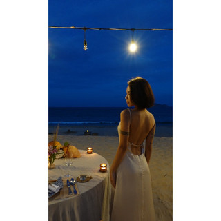 Đầm lụa hở lưng Lorrie
