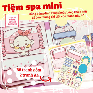 Tiệm spa mini chăm sóc làm đẹp-đồ chơi cắt dán-búp bê giấy