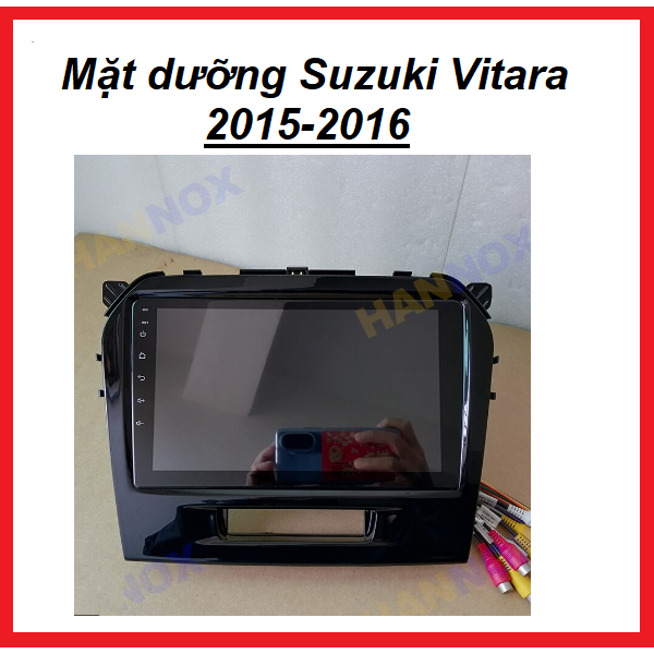 Mặt dưỡng lắp màn hình android cho xe Suzuki Vitara 2015-2019,mặt dưỡng kèm dây nguồn cắm zin xe Vitara,mặt nạ taplo