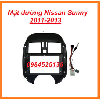 Mặt dưỡng lắp màn hình android cho xe Nissan Sunny 2011-2013 9inch,mặt dưỡng kèm jack zin theo xe Sunny,khung dưỡng oto