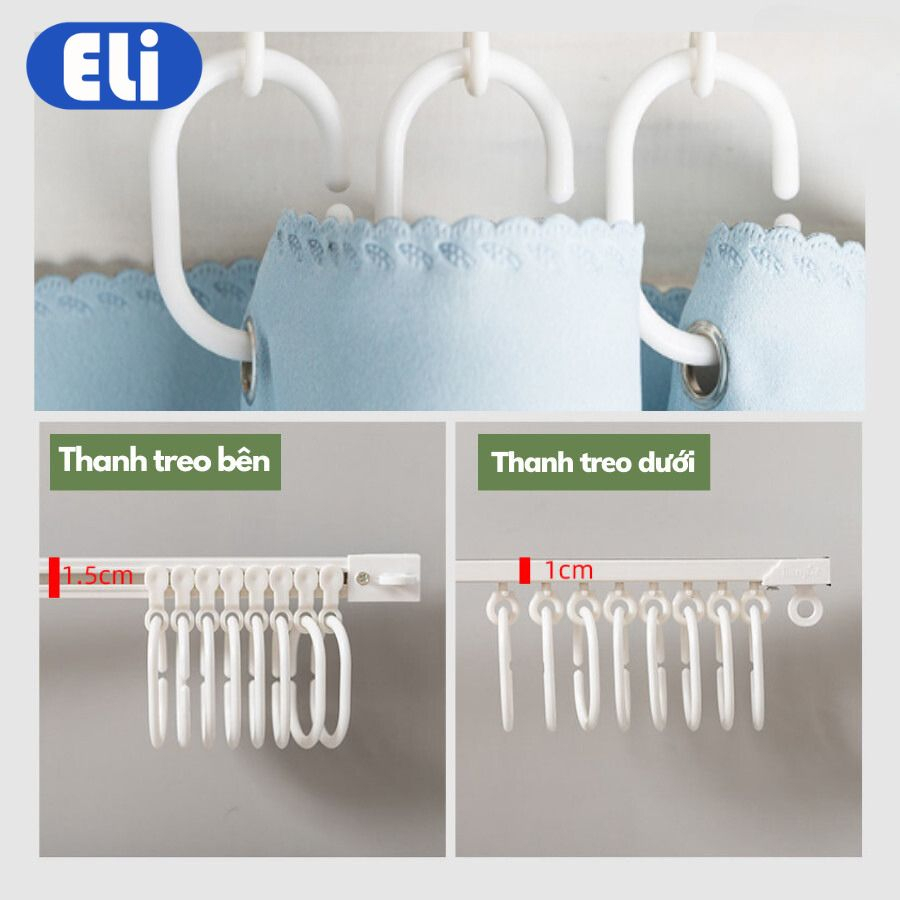 Rèm cửa chống nắng không cần khoan ELI chất liệu Poly, Rèm che ngăn phòng có sẵn móc treo nhiều mẫu đủ kích thước