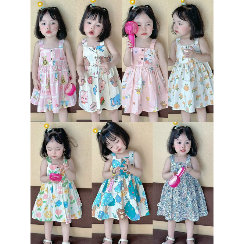 VÁY 2 DÂY BABY DOLL CHO BÉ