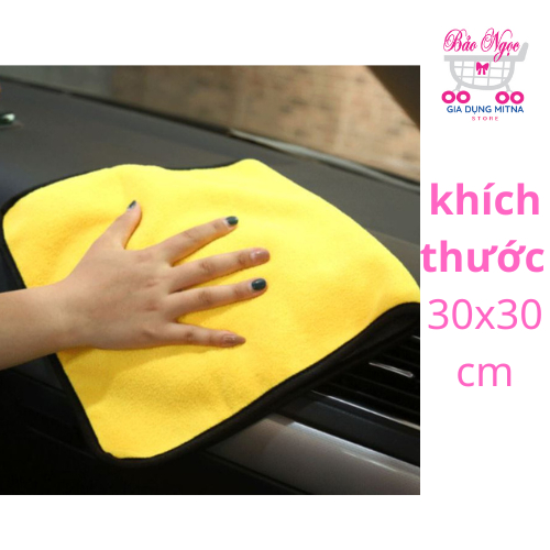 Khăn lâu kính,xe,bếp lâu siêu sạch 2 lớp 30x30cm không xù với sợi  lông mượt mà không gây xước bề mặt siêu thắm hút
