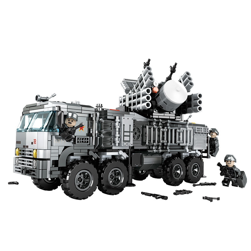Đồ chơi Lắp ráp xe phòng không Radar mặt đất, Woma C0811, Xếp hình thông minh, Mô hình quân sự