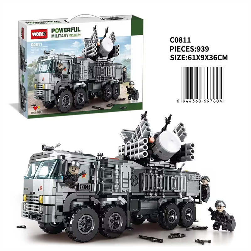 Đồ chơi Lắp ráp xe phòng không Radar mặt đất, Woma C0811, Xếp hình thông minh, Mô hình quân sự