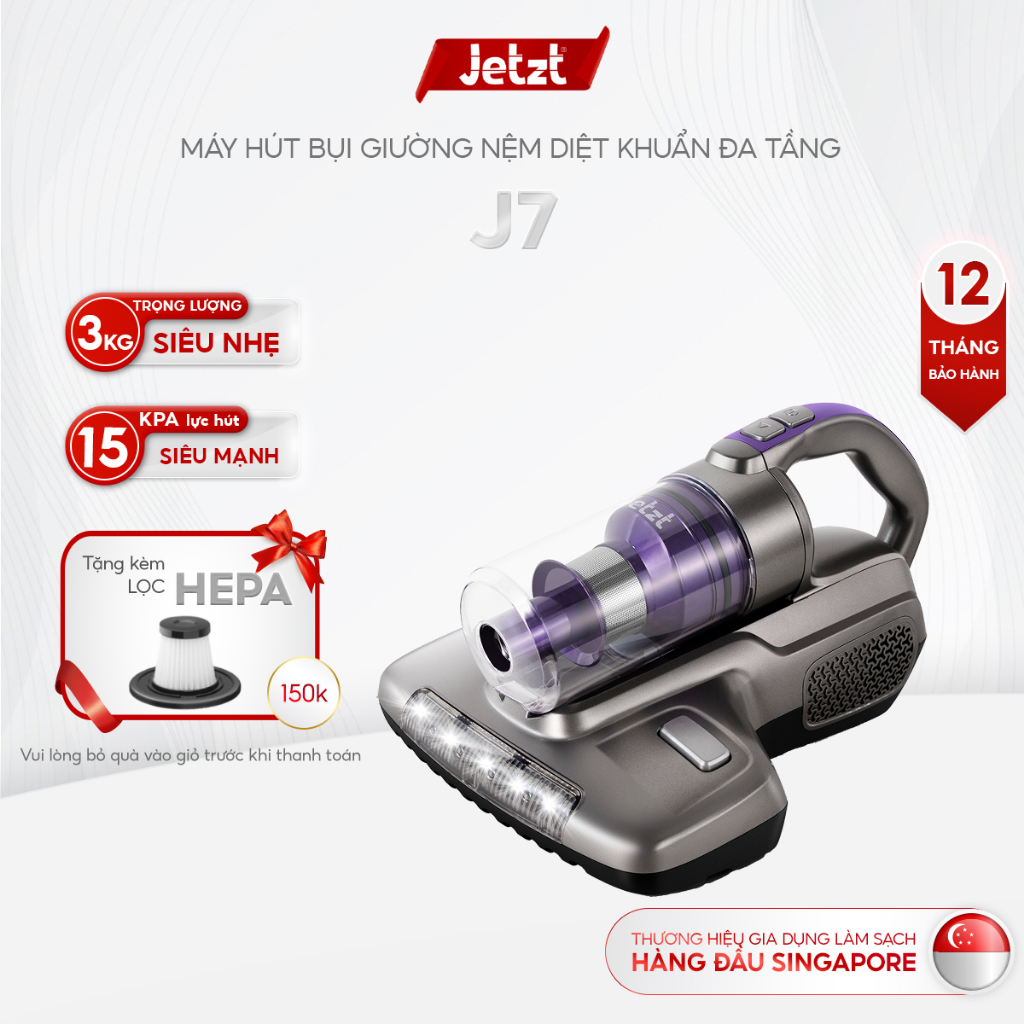 [Mua 1 tặng 1] Máy hút bụi giường nệm diệt khuẩn UV JETZT J7 Series thế hệ mới