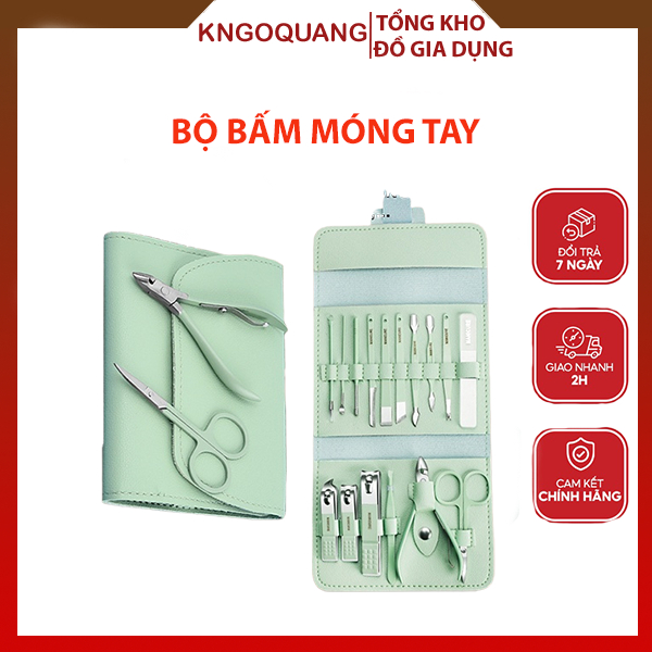 Bộ Bấm Móng Tay 16 Món Đa Năng, Chăm Sóc Tay Chân, Da Mặt, Chất Liệu Thép Không Gỉ, Bộ Bấm Móng Tiện Lợi