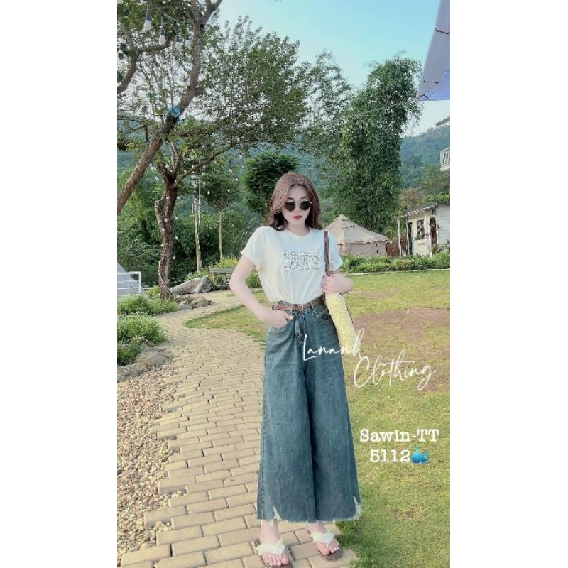 Quần jeans suông giấy hàng QCL1