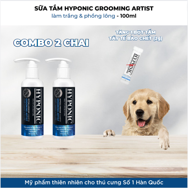 Sữa tắm chó Cao Cấp Làm Trắng & Phồng Lông HYPONIC Grooming Artist - 100ml