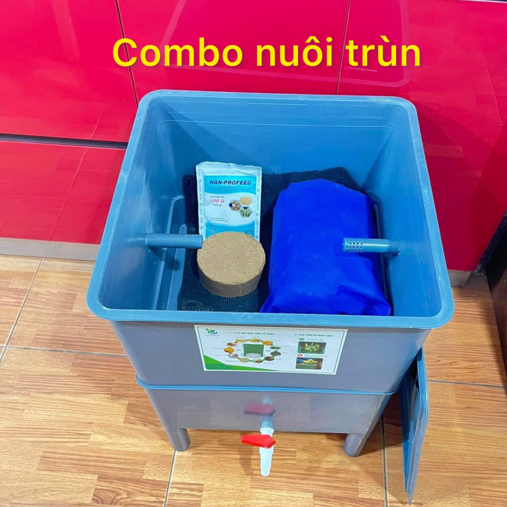 Thùng nuôi trùn quế ủ rác nhà bếp để trồng rau tại nhà ECO VIỆT NAM