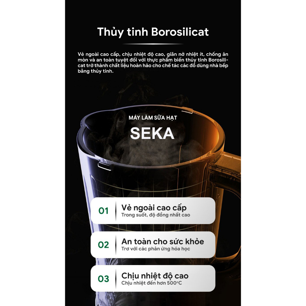 Máy xay sữa hạt Bosingwa-SEKA E300 Đa năng với 12 chức năng ưu Việt