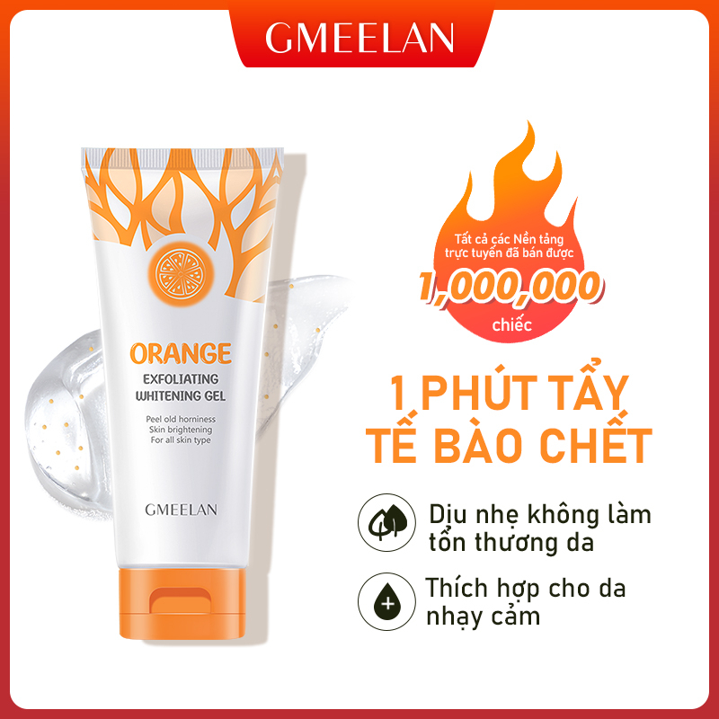 GMEELAN gel Tẩy Tế Bào Chết Orange Da Mặt Bộ bao gồm Kem Làm Trắng Da Sạch Sâu Lỗ Chân Giảm Mụn Đầu Đen 50g