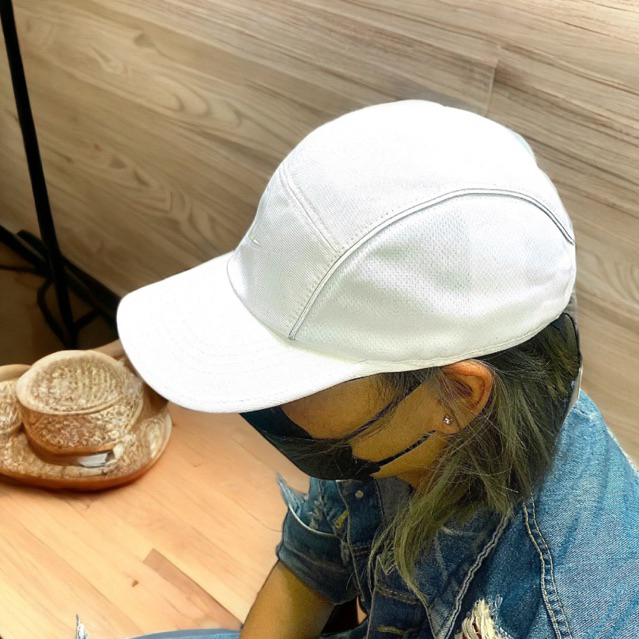 Mũ lưỡi trai Nón kết N.ike cao cấp 5Panel Vải dù Màu Trắng Phối Nỉ 2 cạnh Thoáng khí N-381.