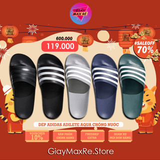Dép Adidas đúc nguyên khối siêu nhẹ, dép unisex quai ngang đẹp dáng thể thao chống nước hàng mới full box