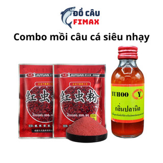 Combo Bột trùng chỉ đỏ + Tinh mùi câu cá Yuhoo Thái Lan Chuyên Chép, Rô Phi, Trôi, Trắm
