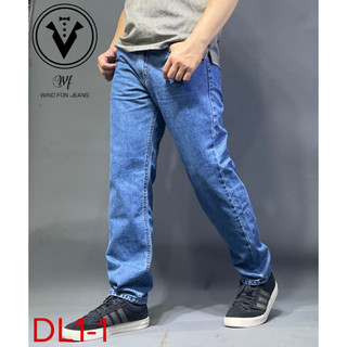 Quần BigSize Jean Nam Trung Niên Cotton Không Co Giãn Ống Suông