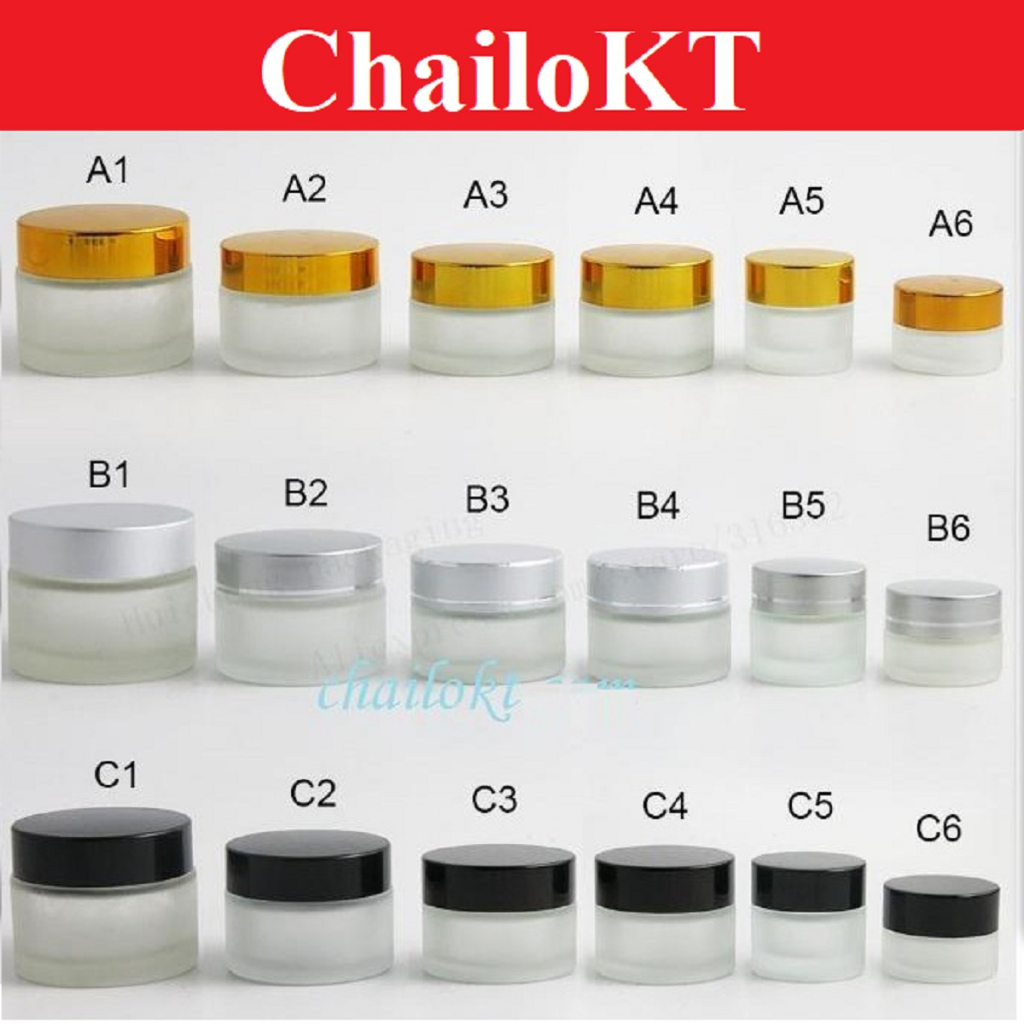 Hũ chiết thủy tinh, hũ 5g /10g / 15g, hũ chiết kem, hũ kem mờ, hủ thủy tinh