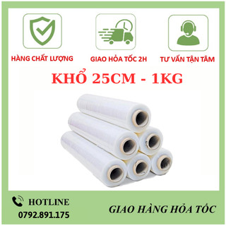 [GIÁ XƯỞNG] Màng PE TRẮNG khổ 25cm 1.5kg, nilong bọc, màng quấn bọc hàng lõi nhỏ giá rẻ Hà Nội
