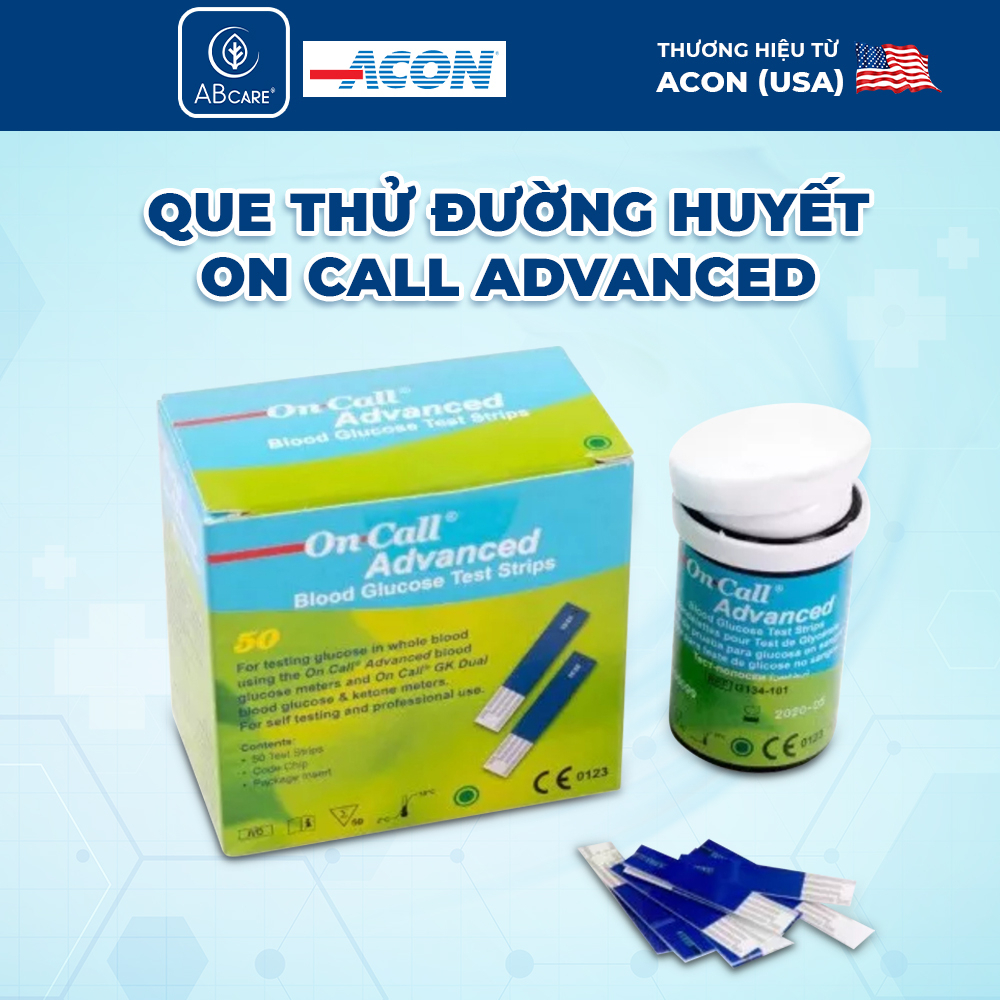 Que thử đường huyết Acon On-call Advanced chính hãng (25/hộp)