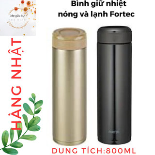 [Sẵn, Đen/ vàng / hồng] Bình giữ nhiệt nóng và lạnh Fortec 800ml nội địa Nhât