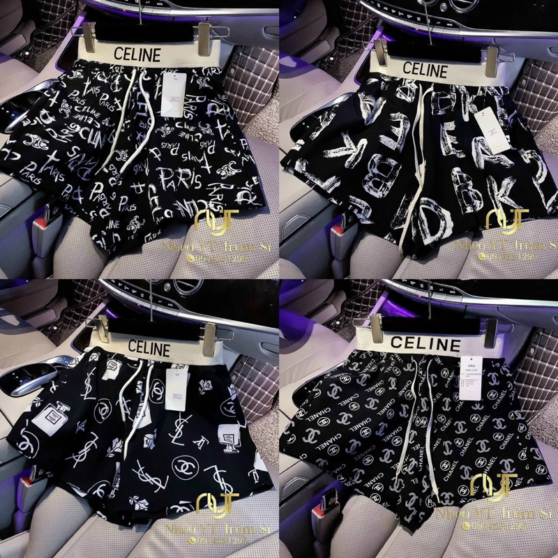 Quần Short Lụa Dáng Xòe Siêu Mềm, Mát In Chữ Cá Tính - SCXQ91