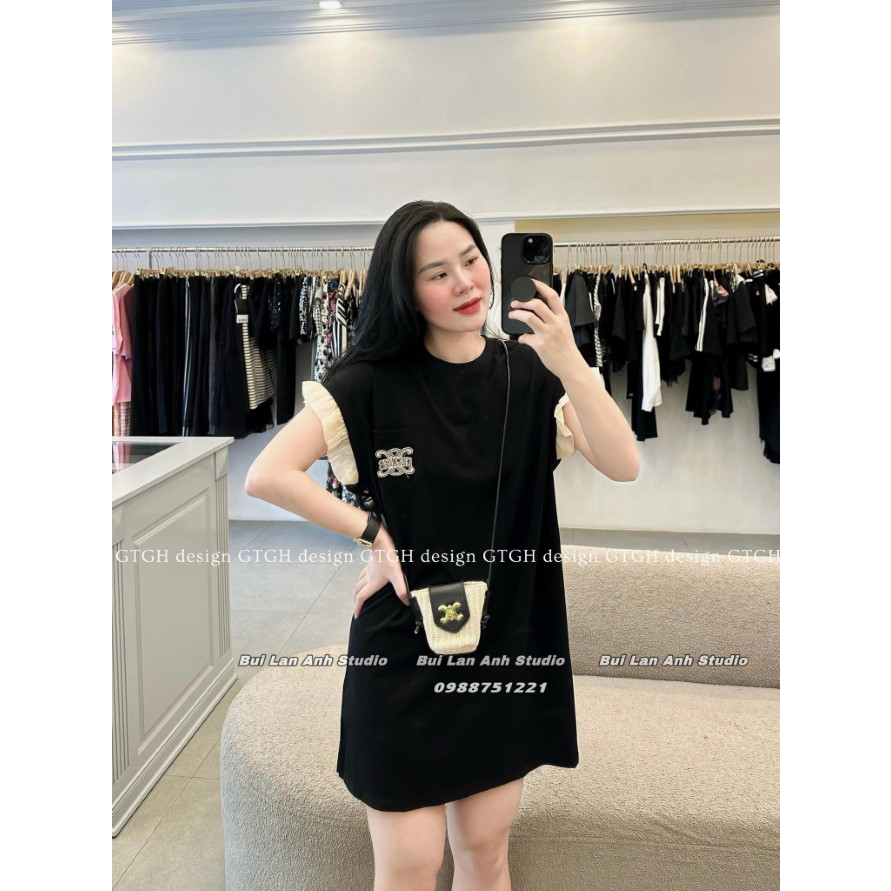 Siuu phẩm váy suông C..li.ne chữ thêu tay bèo so hott (KO kèm Túi) Hàng freesize