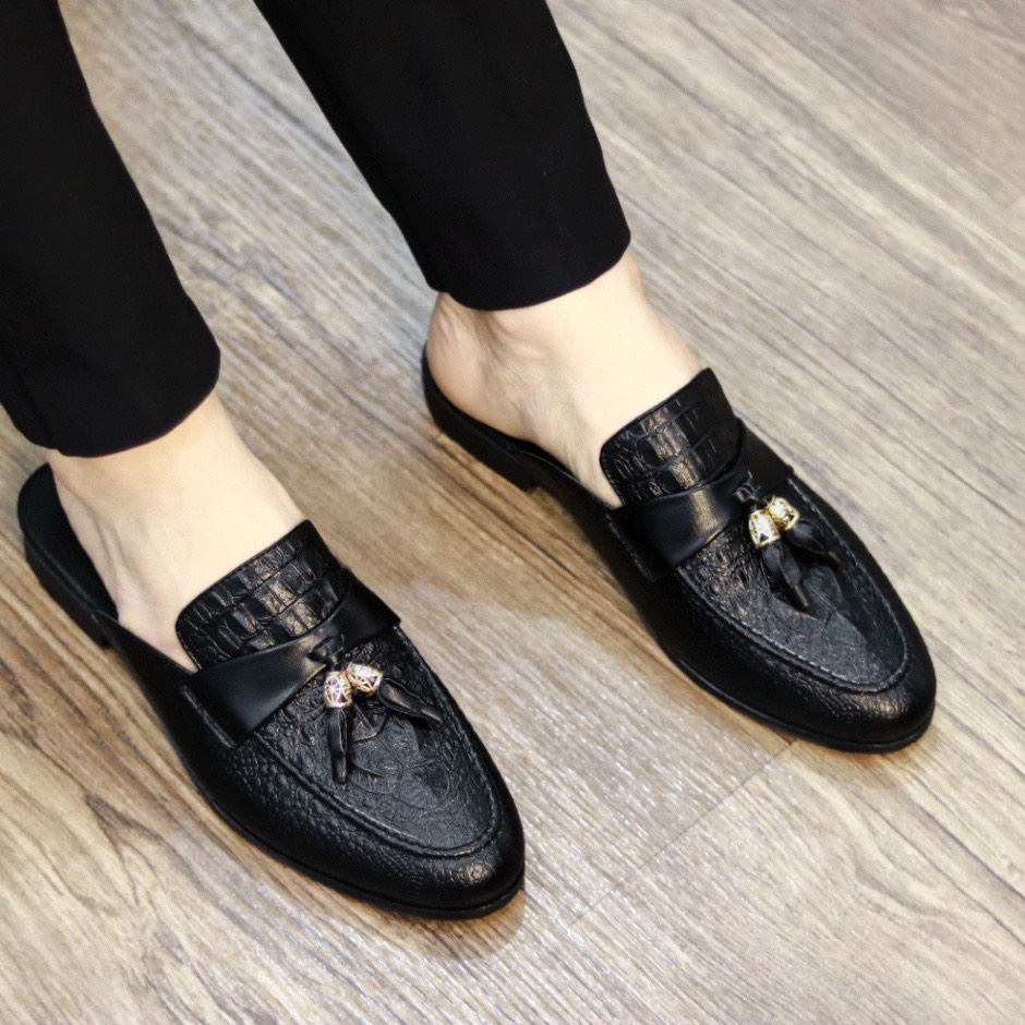 Sục nam mới nhất,Giầy Sục được dập vân cá sấu,giầy hở gót siêu bắt mắt