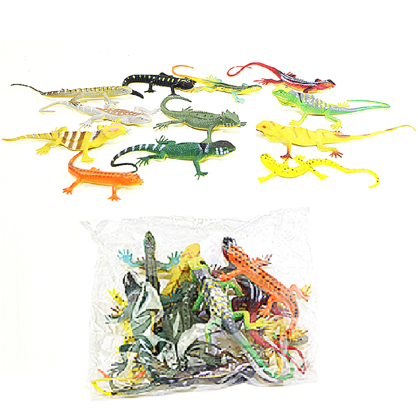 Bộ đồ chơi 12 thằn lằn, tắc kè Safari Animal World dài 8 cm mẫu 3 - New4all