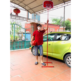 Trụ bóng rổ sắt cao 2,5m; đủ 2 bóng, tuỳ chỉnh cao thấp