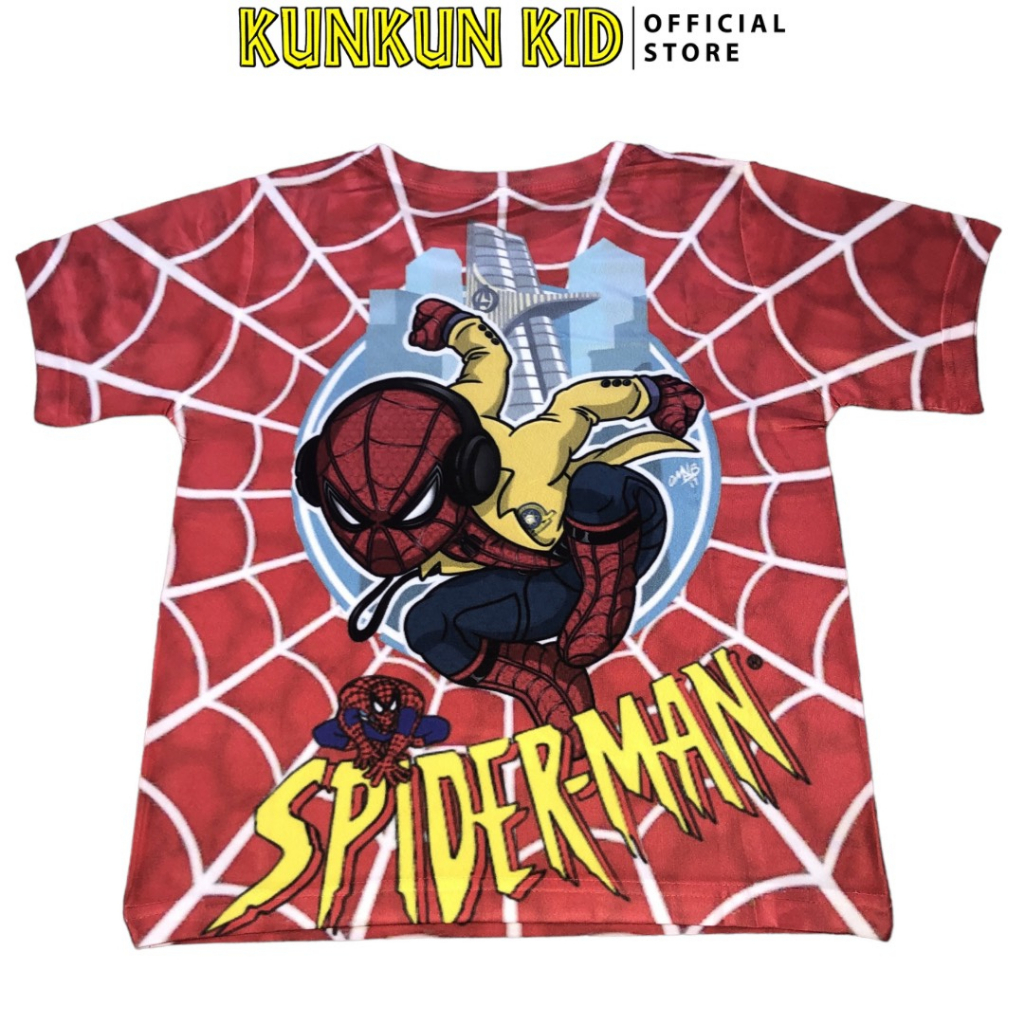 Quần áo bé trai thun lạnh in 3D hình Spiderman Kunkun Kid TP1027 - Đồ bộ trẻ em size đại từ 10-60kg