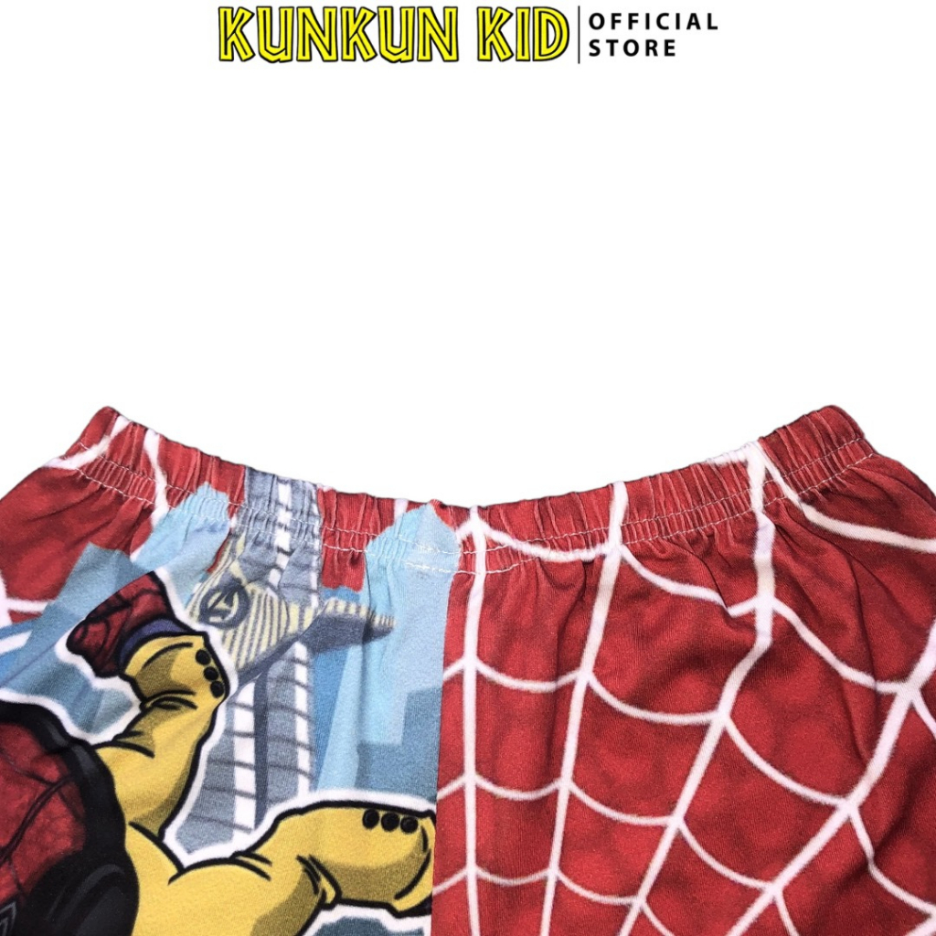 Quần áo bé trai thun lạnh in 3D hình Spiderman Kunkun Kid TP1027 - Đồ bộ trẻ em size đại từ 10-60kg