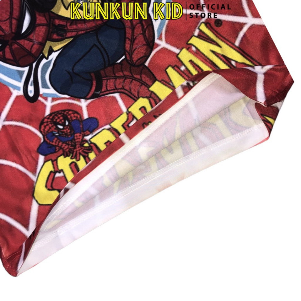 Quần áo bé trai thun lạnh in 3D hình Spiderman Kunkun Kid TP1027 - Đồ bộ trẻ em size đại từ 10-60kg