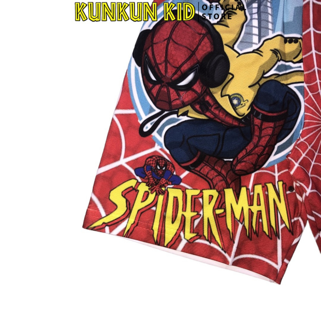 Quần áo bé trai thun lạnh in 3D hình Spiderman Kunkun Kid TP1027 - Đồ bộ trẻ em size đại từ 10-60kg