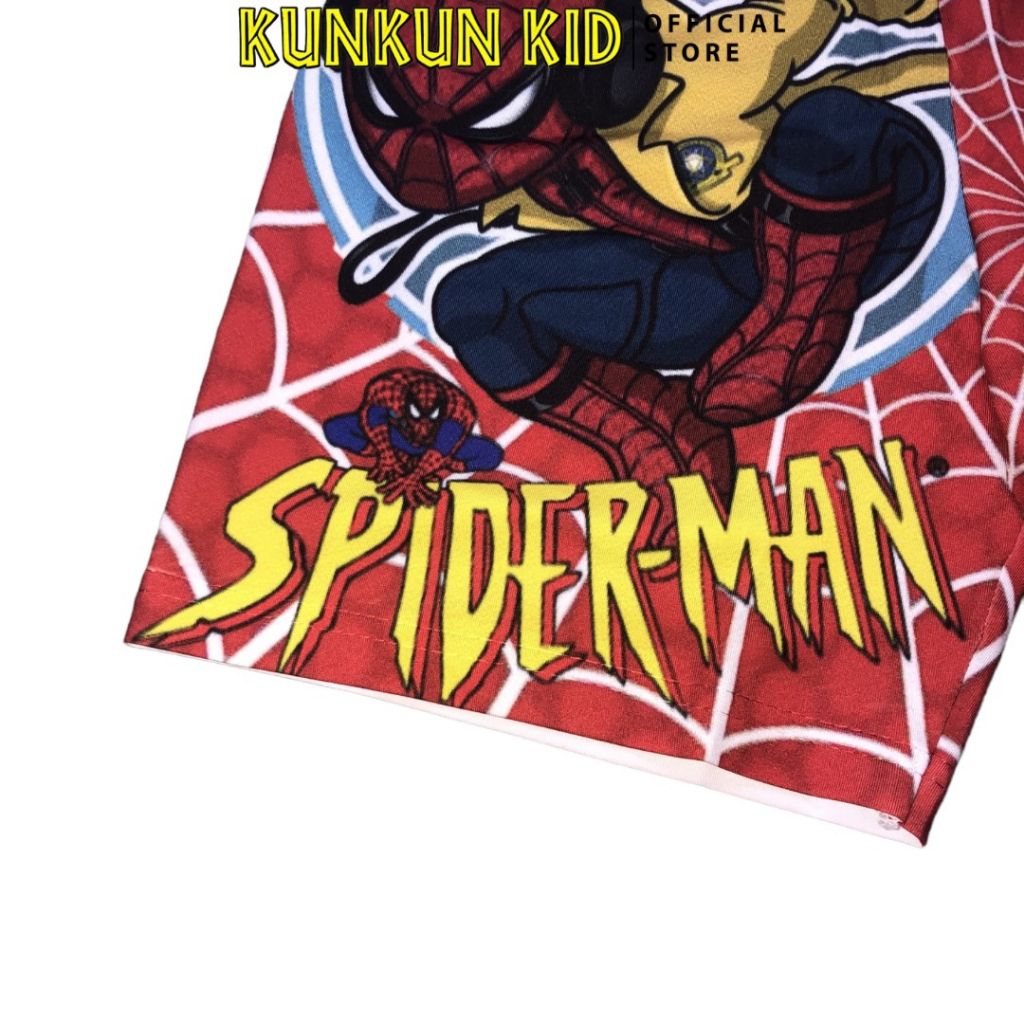 Quần áo bé trai thun lạnh in 3D hình Spiderman Kunkun Kid TP1027 - Đồ bộ trẻ em size đại từ 10-60kg