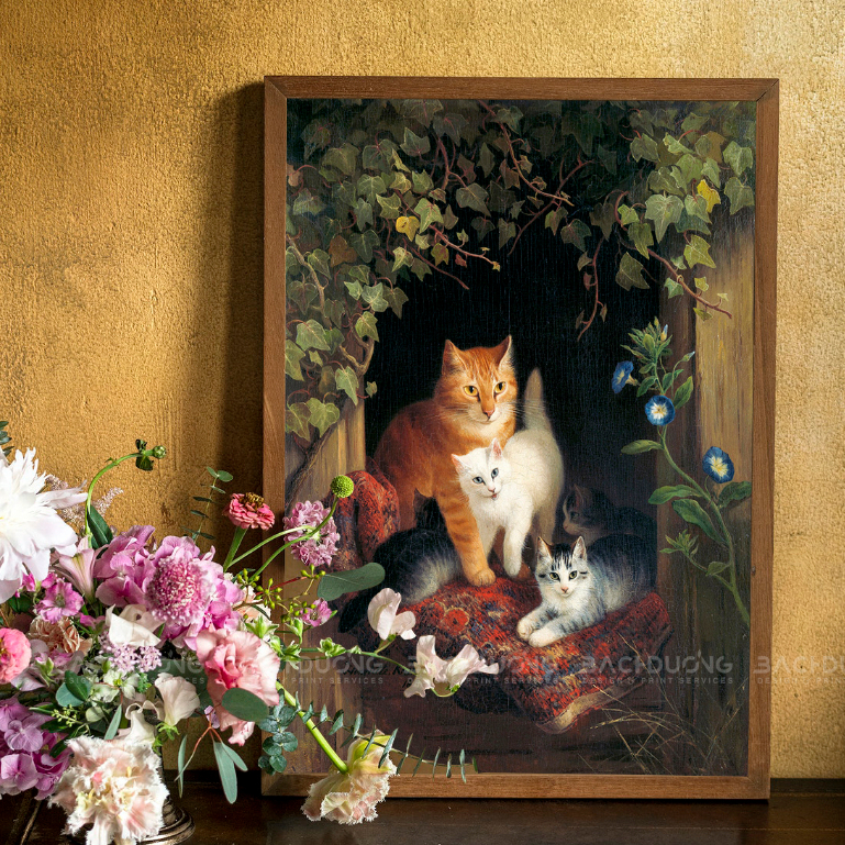 Tranh Decor Vingtage trang trí nhà cửa, tranh in canvas, tranh để bàn trang trí phòng ngủ phòng khách kèm khung và đinh