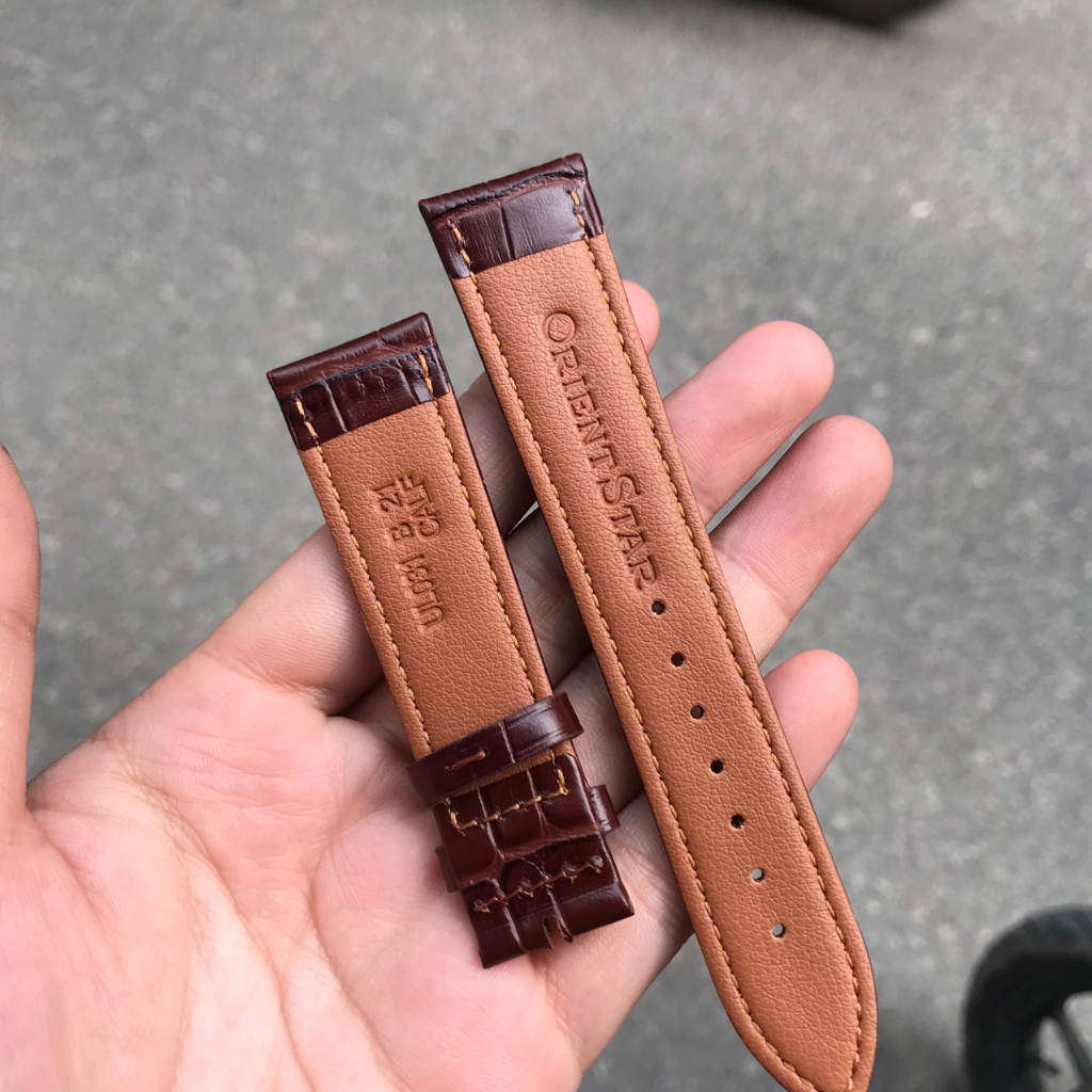 Dây đồng hồ da Orient star size 20 ,21,22mm cho đồng hồ đeo tay