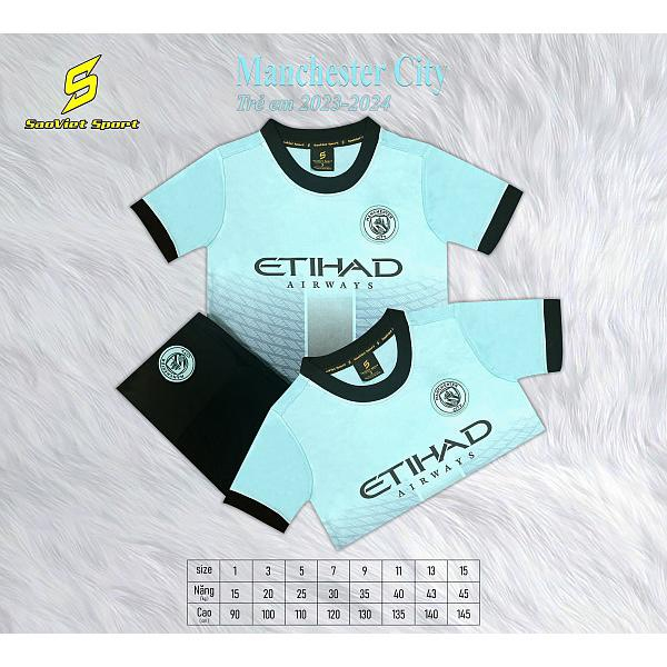 Quần áo đá banh trẻ em, đồ đá banh cho bé, ilogo thêu sắc nét cả áo và quần