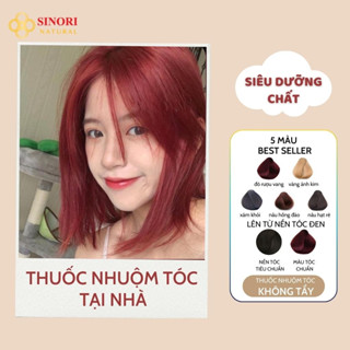 Thuốc nhuộm tóc đỏ rượu vang Sinori thuốc nhuộm tóc không cần tẩy, tặng kèm dụng cụng - 500ml