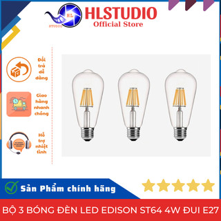 Bộ 3 Bóng Đèn Led Edison ST64 4W Đui E27 HL Studio