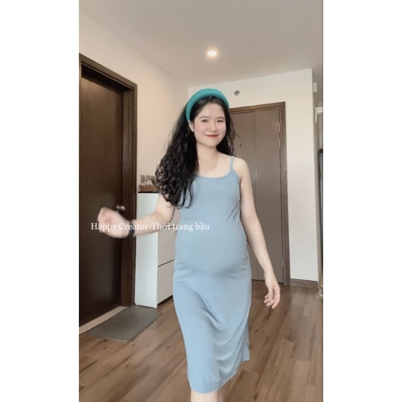 ĐẦM 2 DÂY BODY BẦU CHẤT TĂM LẠNH SIÊU MÁT