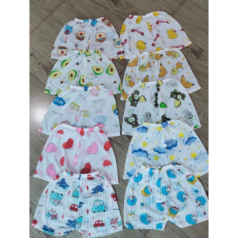 Quần đùi chục cotton giấy cực thoáng mát cho bé yêu từ 4-15kg r