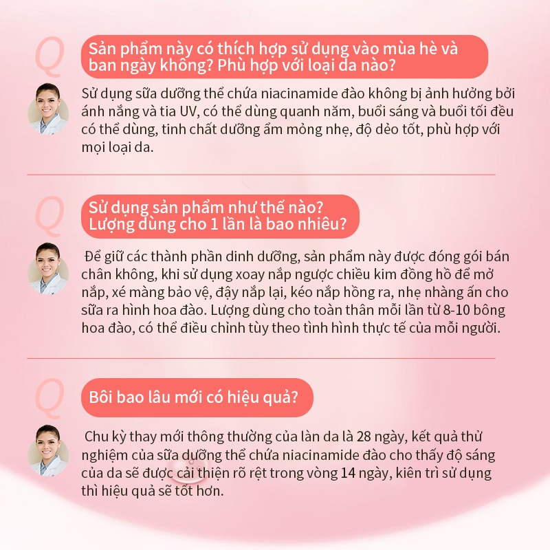 Kem Dưỡng Nách GMEELAN Kem Dưỡng Body Đào Niacinamide Lotion 150g Dưỡng ẩm Sáng Da Cream