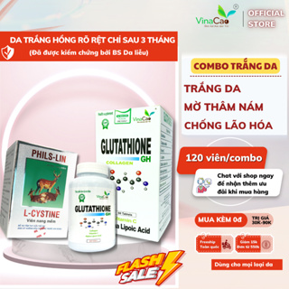 Combo viên uống trắng da chuyên sâu 120 viên gồm Glutathione Collagen GH