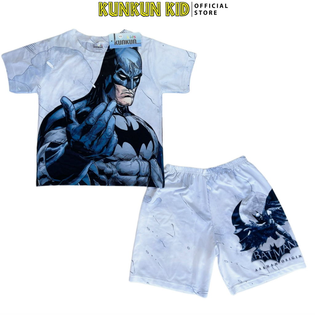 Quần áo bé trai thun lạnh in 3D hình Batman Kunkun Kid TP1040 - Đồ bộ trẻ em size đại từ 10-60kg