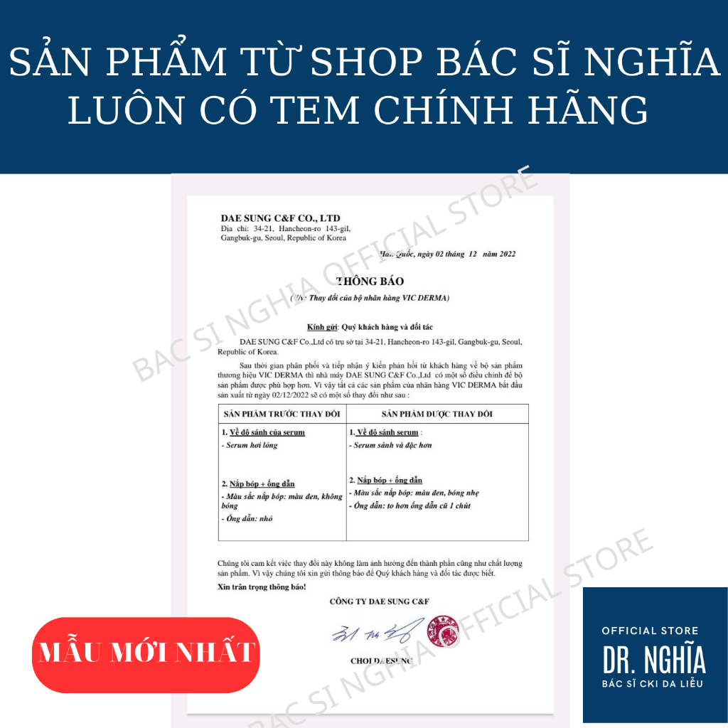 [CÔNG TY - CHÍNH HÃNG] Serum B9 Vic Derma Folic Acid Phục Hồi Trẻ Hóa Vicderma 50ml - Bác Sĩ Nghĩa